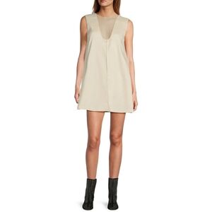 Elizabeth Damrich Good Day V-Neck Sleeveless Mesh Detail Shift Dress